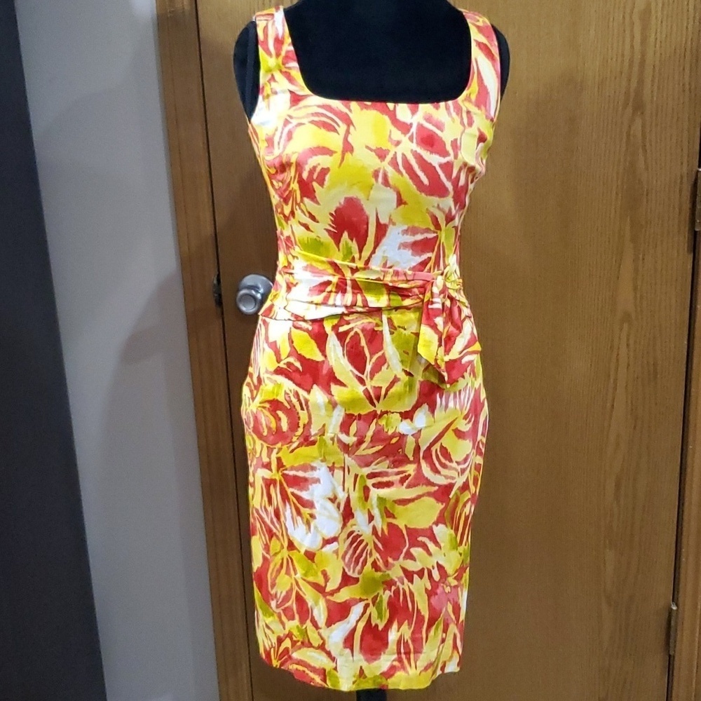 Lauren Ralph Lauren yellow red floral sleeveless dress
